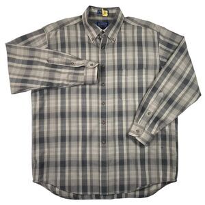 Sir Pendleton Mens XL Gray Plaid Long Sleeve Button Down Dress Shirt